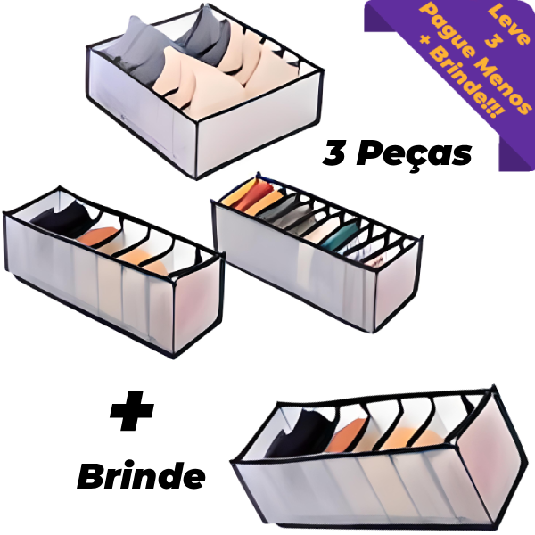 Organizador de gavetas - 3 Peças + Brinde🎁